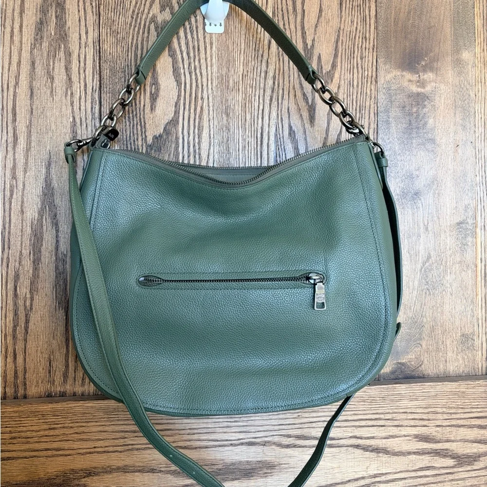 💚Coach💚 Army Green Leather Hobo Shoulder Bag - Picture 10 of 14